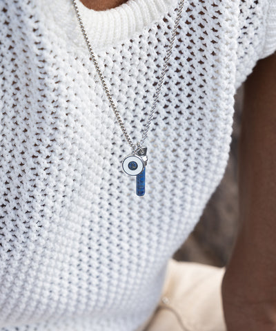 Brontide Eye Necklace Lapis Lazuli | Silver