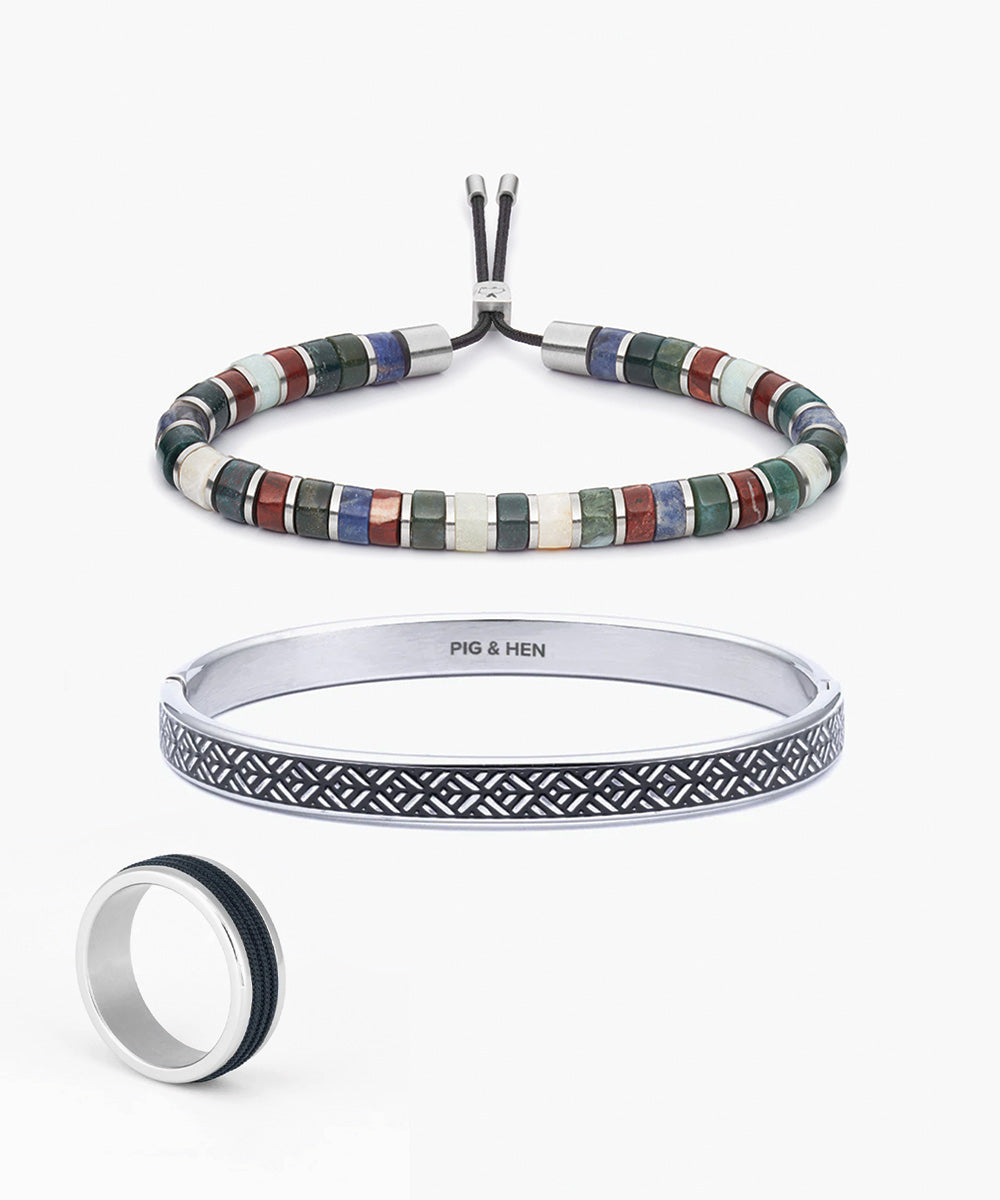 Striato & Brontide 6mm Turin & Wrap Ring Set