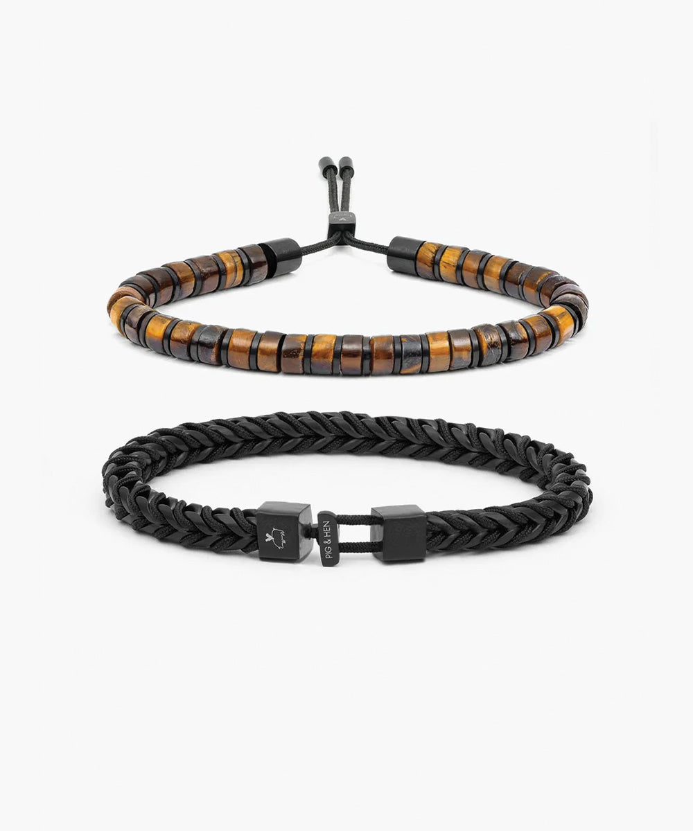 Brontide 6mm Tiger Eye & Catena Foxtail Black Set
